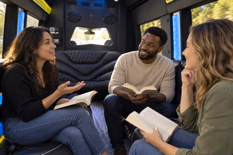 turn your charter bus into a rolling book club