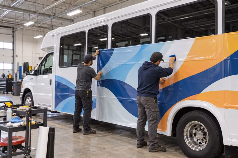 how a bus wrap gets installed