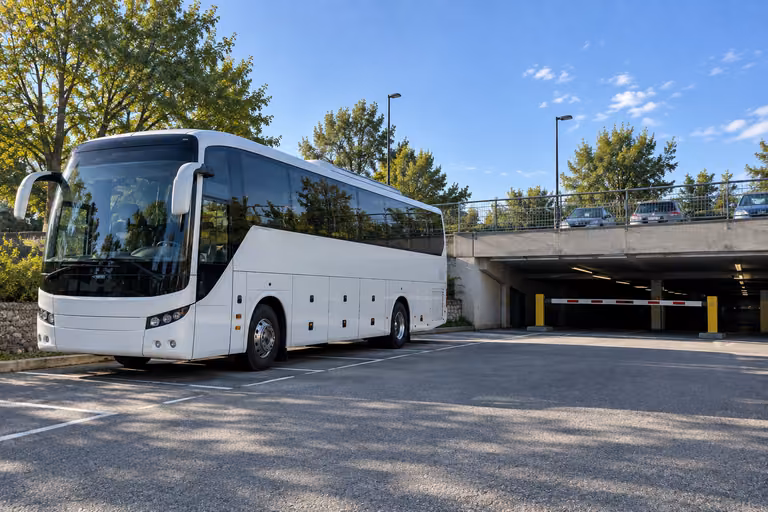 why a charter bus cant use most parking garages