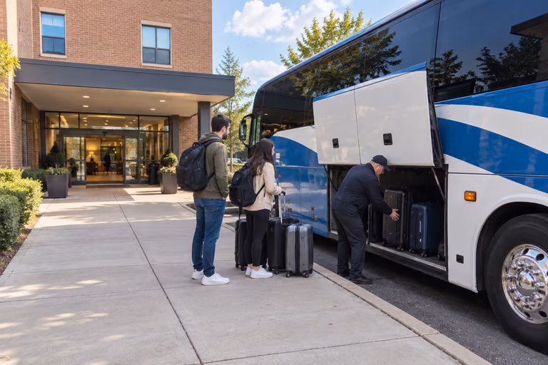 charter bus parking and loading at hotels