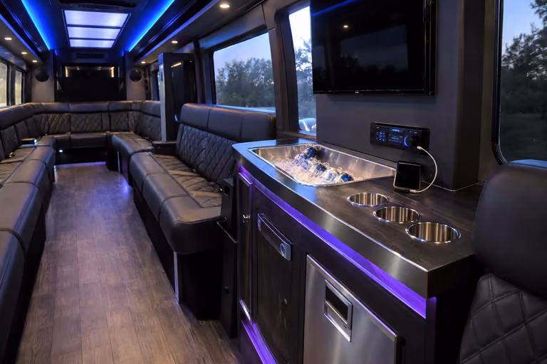 party bus amenities