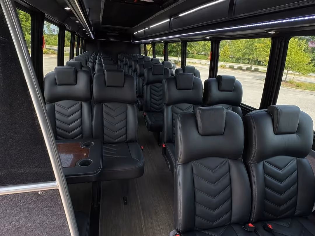 15-35 passenger minibus rental interior