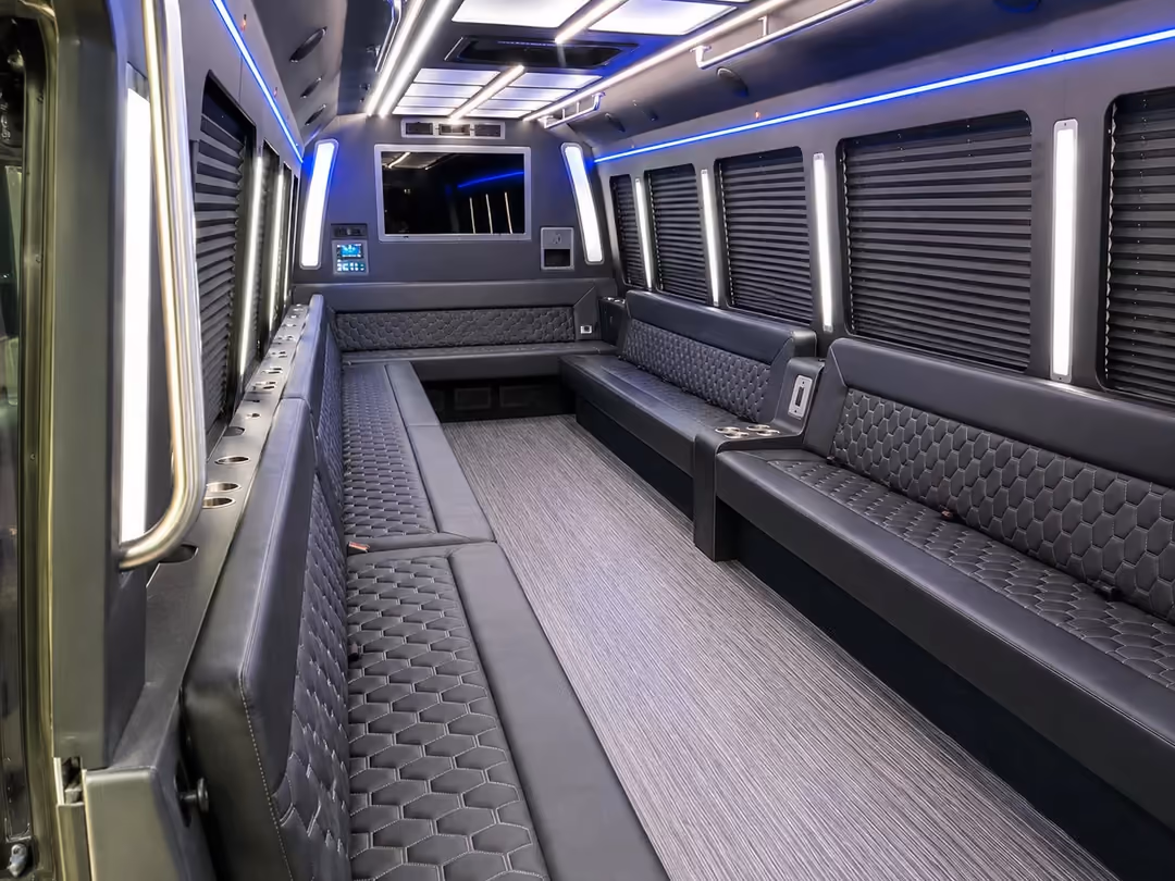 28 passenger party bus interior