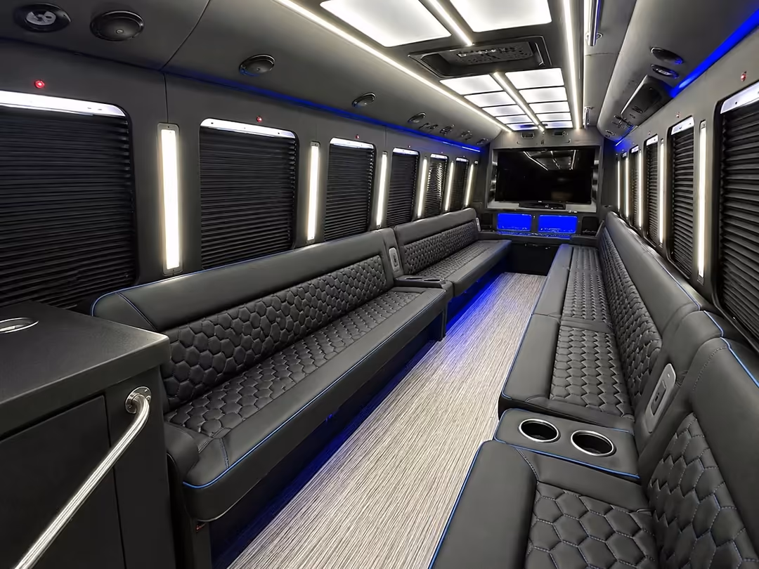 30-40 passenger party bus inside