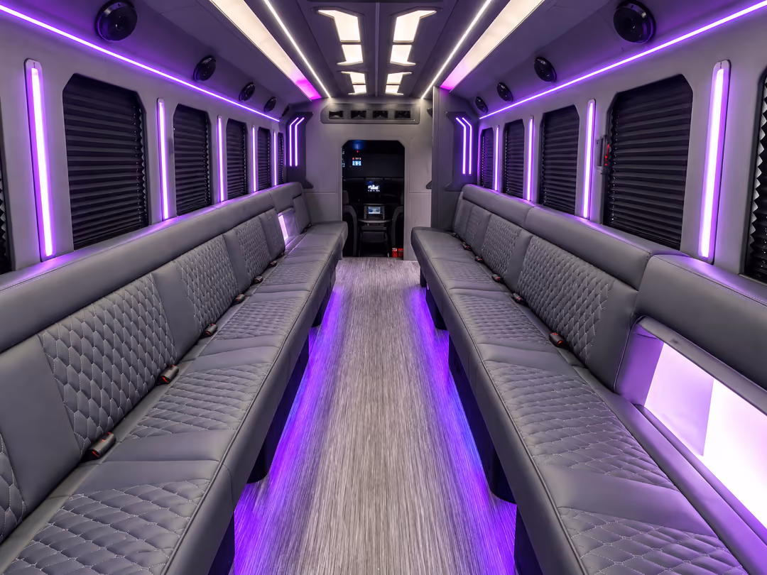 30 passenger party bus interior