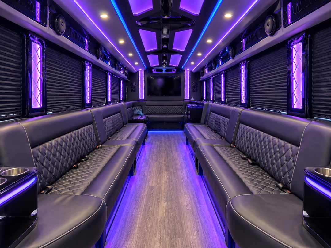 50 passenger party bus interior