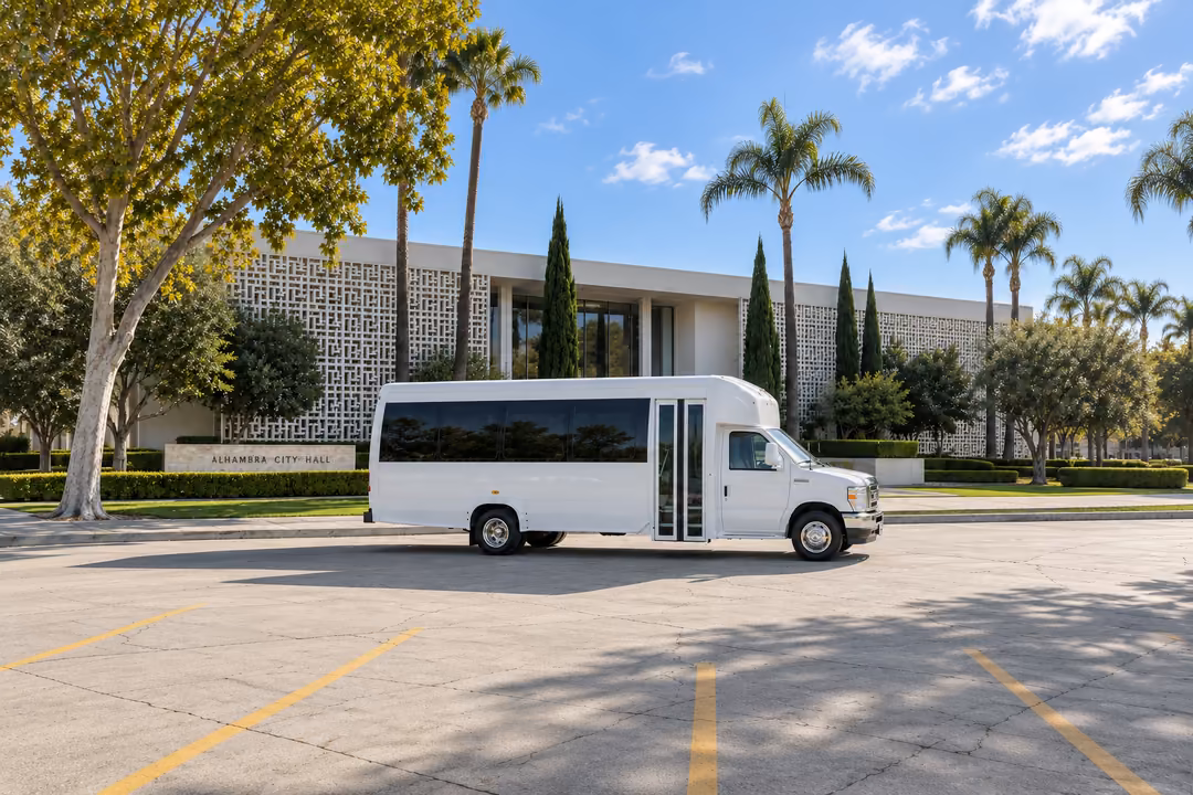 Alhambra 15 passenger party bus rental exterior