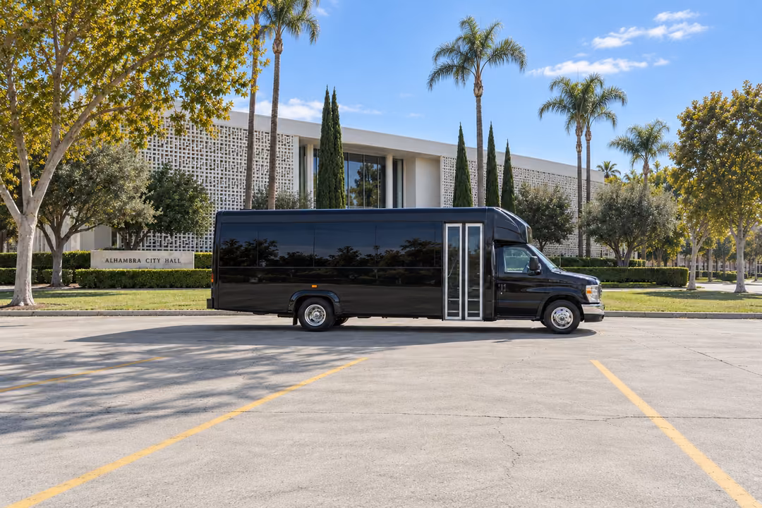 Alhambra 20 passenger party bus rental exterior