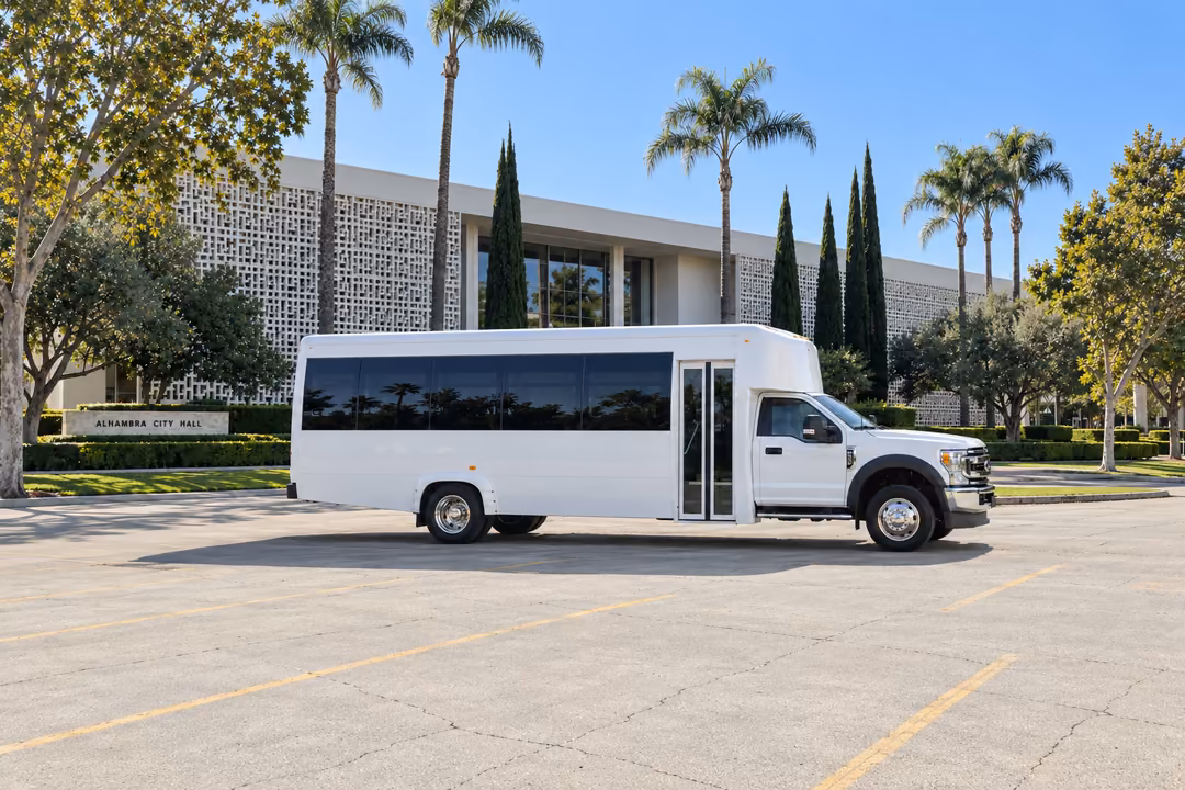 Alhambra 25 passenger party bus rental exterior
