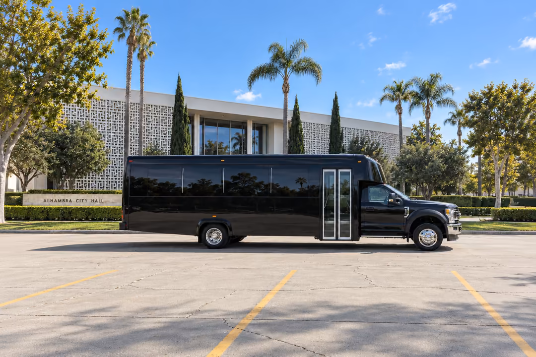 Alhambra 28 passenger party bus rental exterior