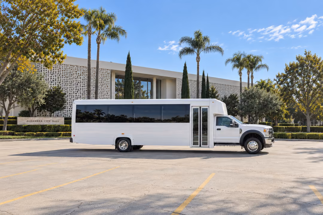 Alhambra 30 passenger party bus rental exterior