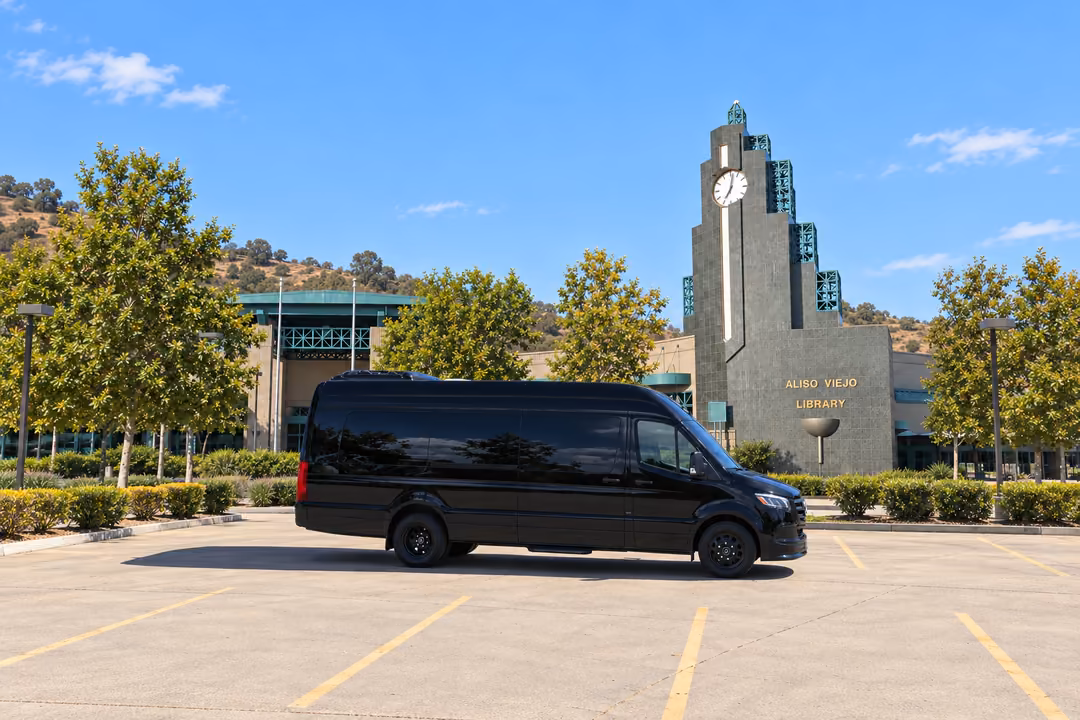 Aliso Viejo 14 passenger Sprinter limo rental exterior