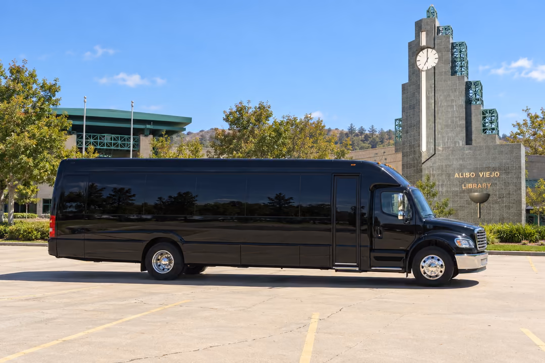 Aliso Viejo 40 passenger party bus rental exterior