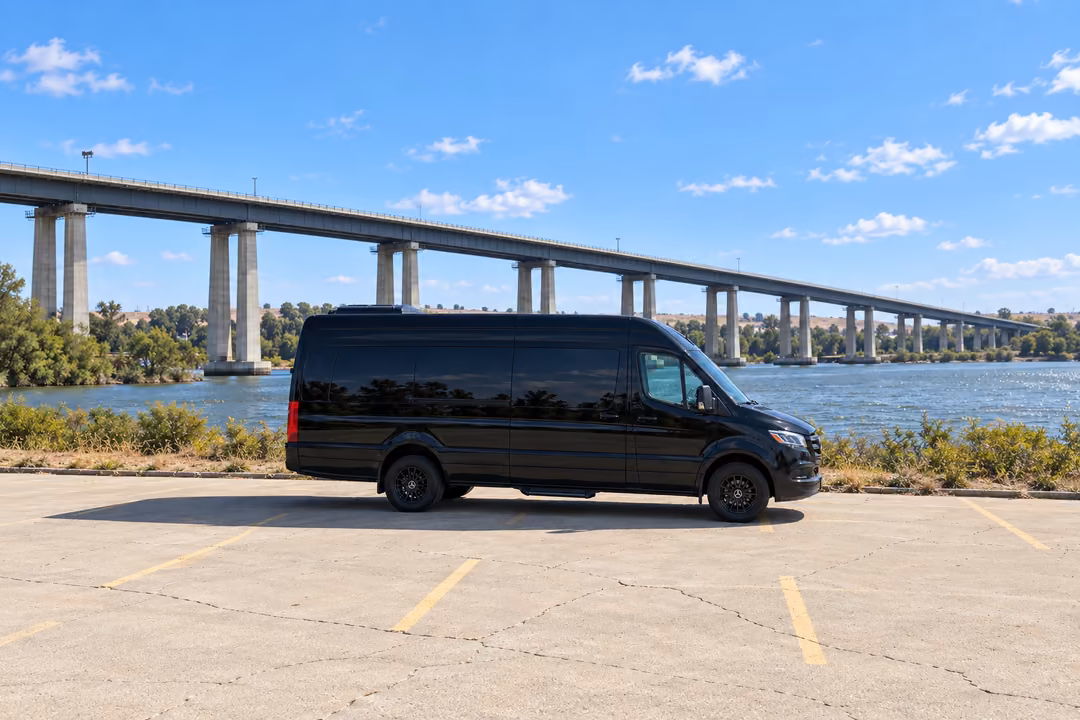 Antioch 14 passenger Sprinter limo rental exterior