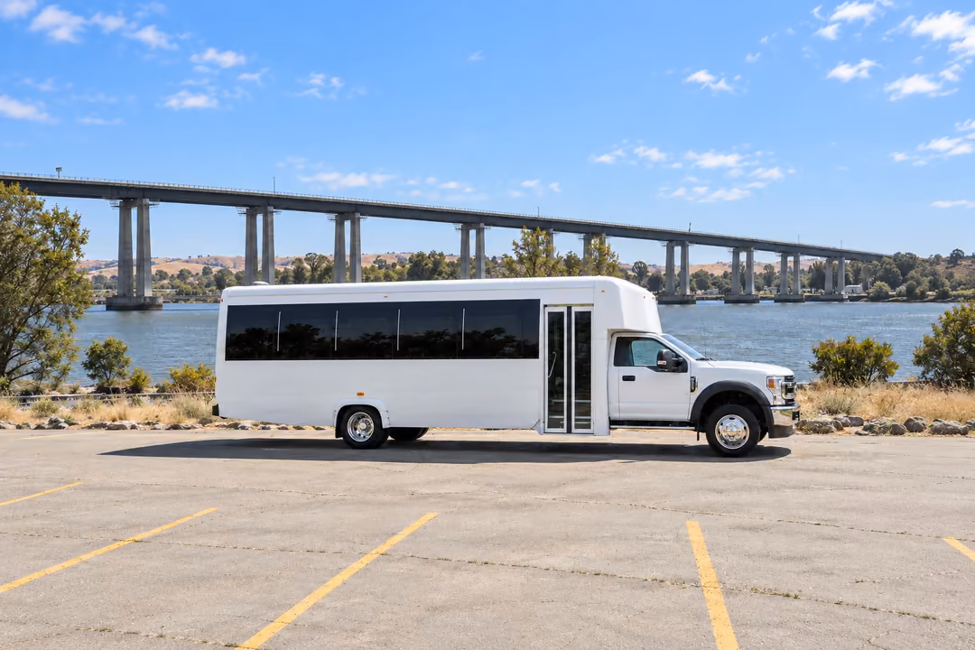 Antioch 25 passenger party bus rental exterior