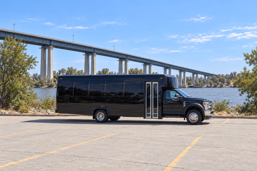 Antioch 28 passenger party bus rental exterior
