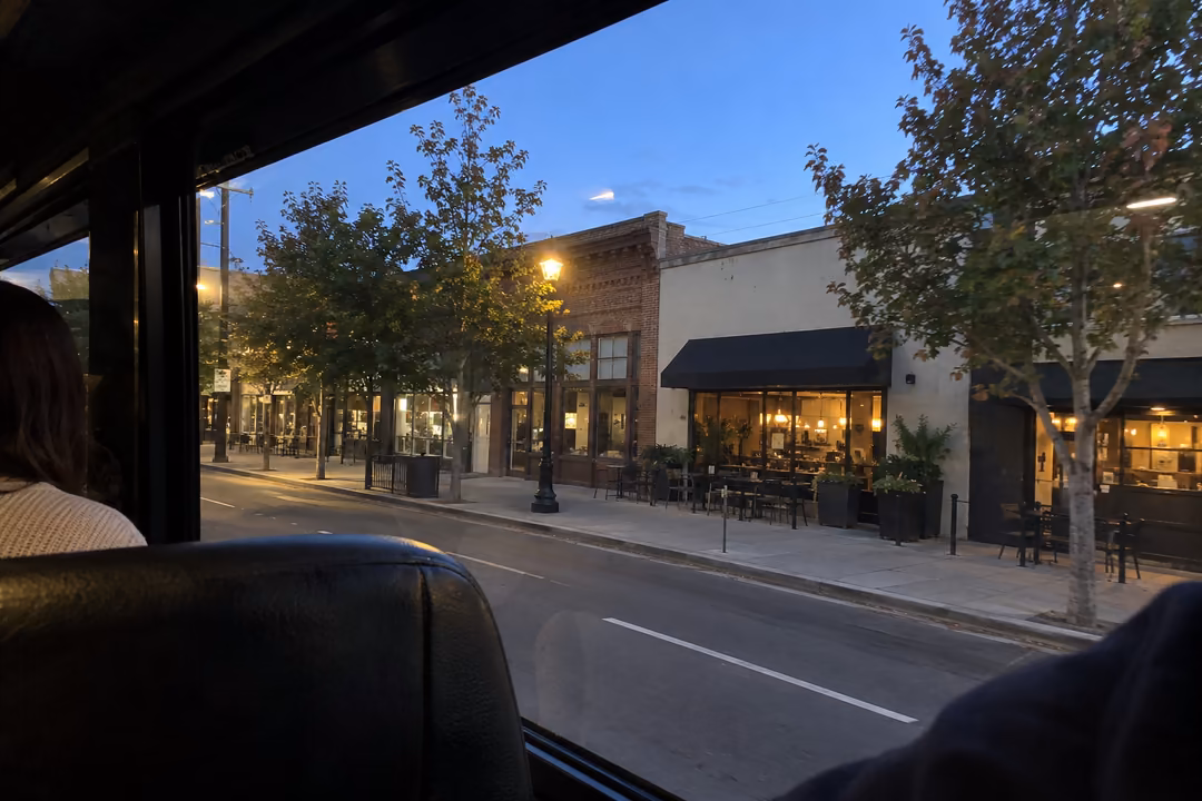 Bachelorette and birthday party buses on stocktons Miracle Mile