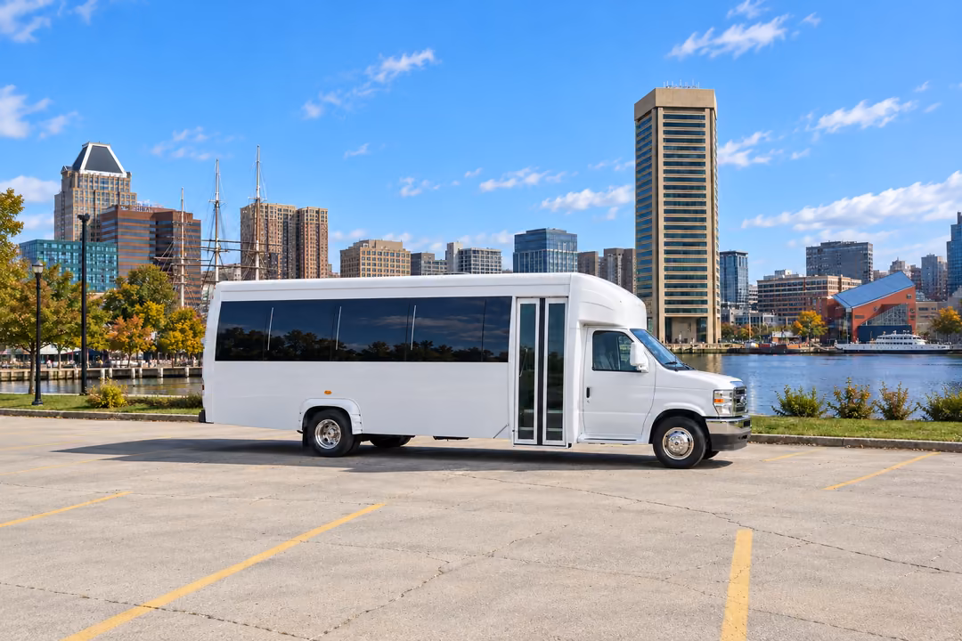 Baltimore 15 passenger party bus rental exterior