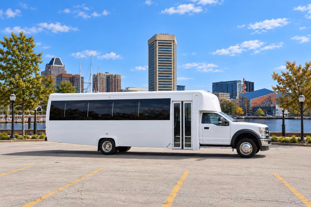 Baltimore 30 passenger party bus rental exterior