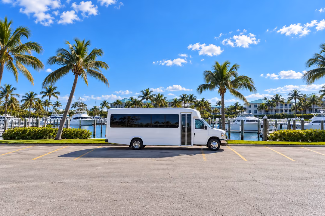 Boynton Beach 15 passenger party bus rental exterior