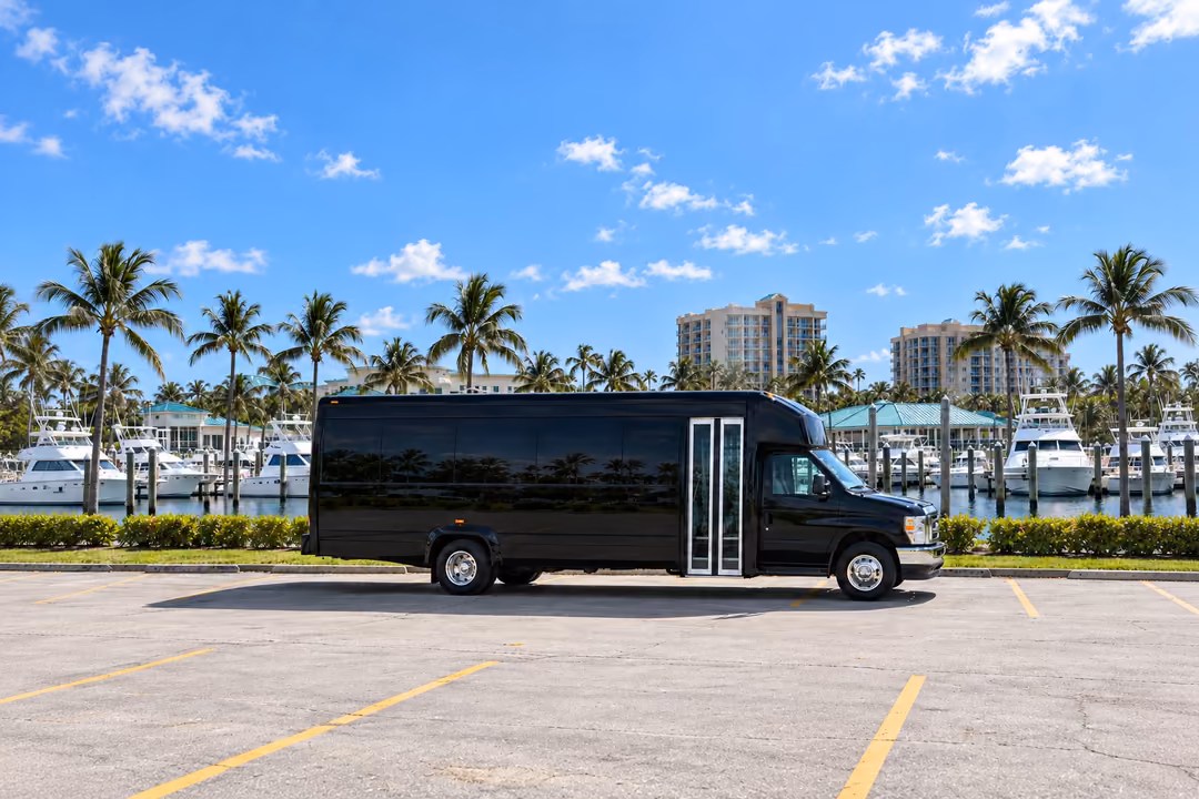 Boynton Beach 20 passenger party bus rental exterior