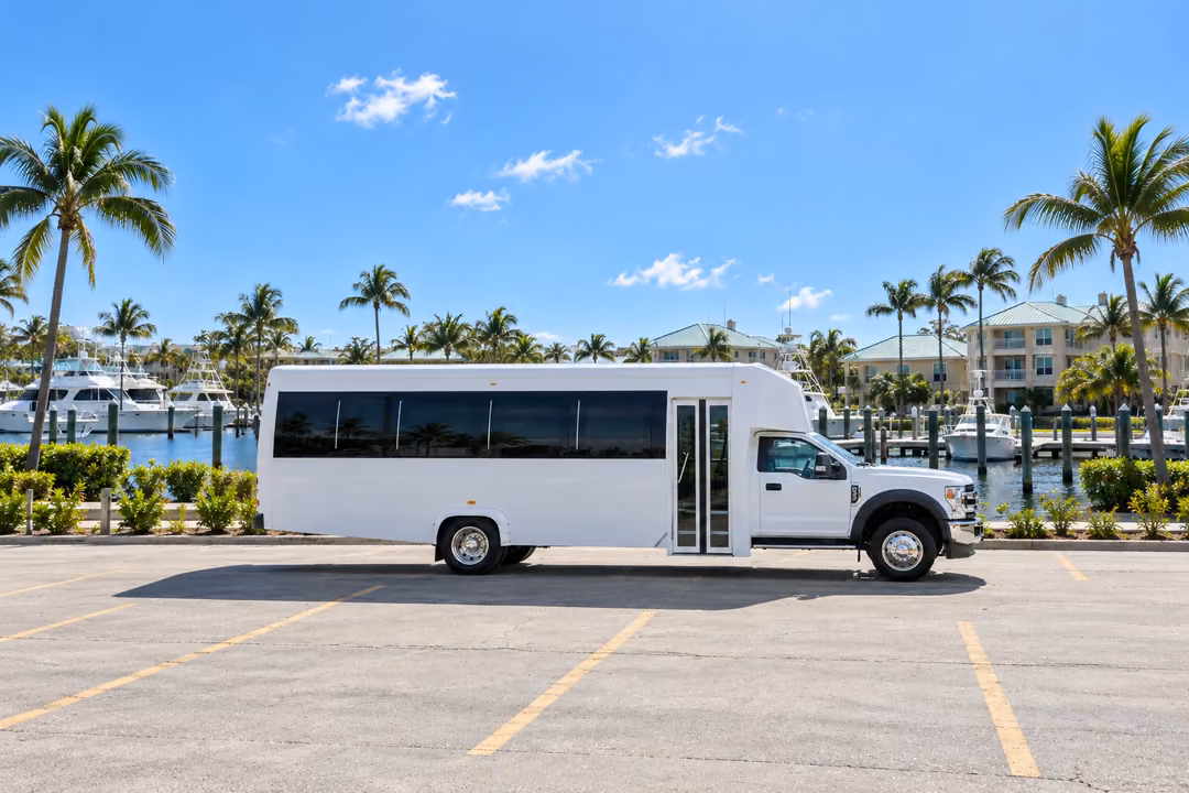 Boynton Beach 25 passenger party bus rental exterior