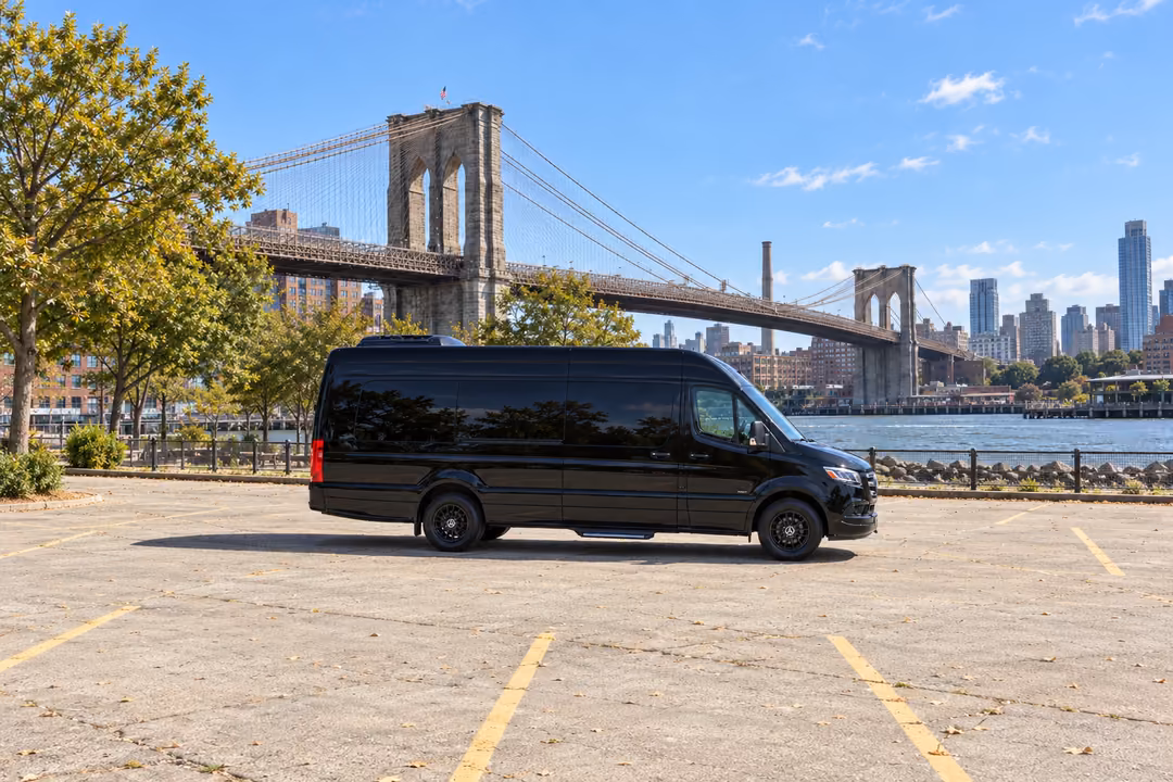 Brooklyn 14 passenger Sprinter limo rental exterior