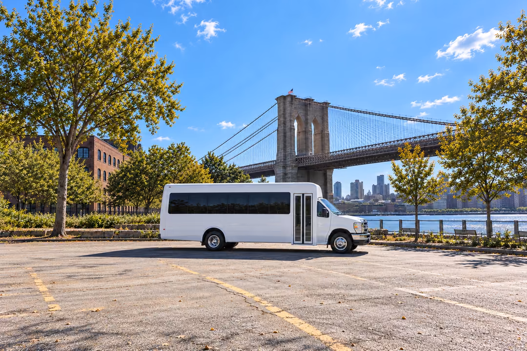 Brooklyn 15 passenger party bus rental exterior