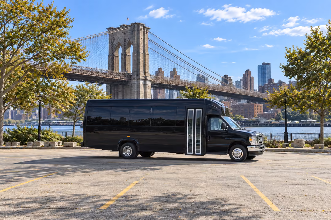 Brooklyn 20 passenger party bus rental exterior
