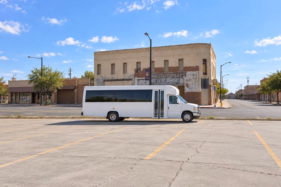 Buckeye 15 passenger party bus rental exterior