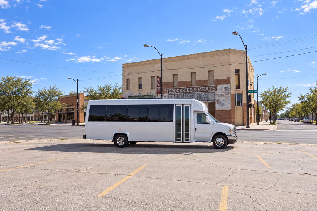 Buckeye 18 passenger party bus rental exterior