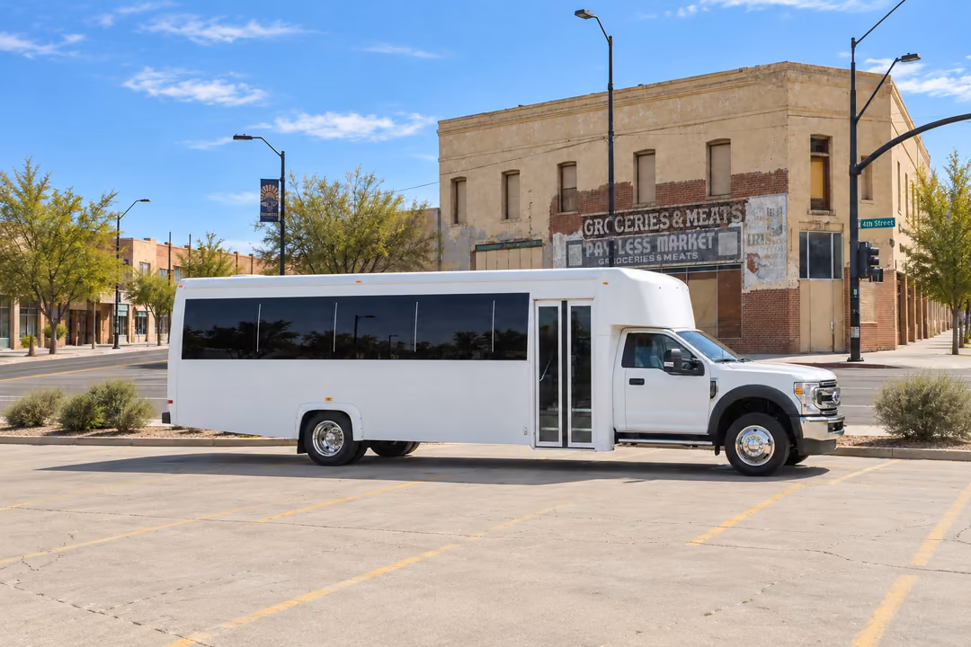 Buckeye 30 passenger party bus rental exterior