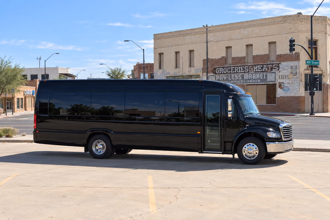 Buckeye 40 passenger party bus rental exterior