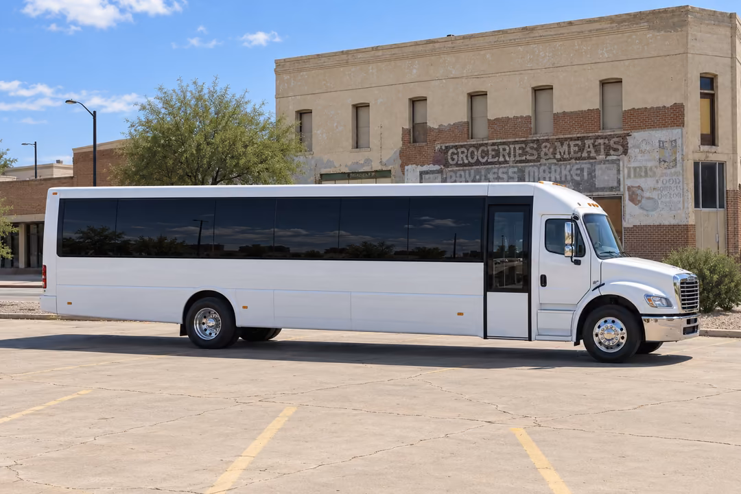 Buckeye 50 passenger party bus rental exterior