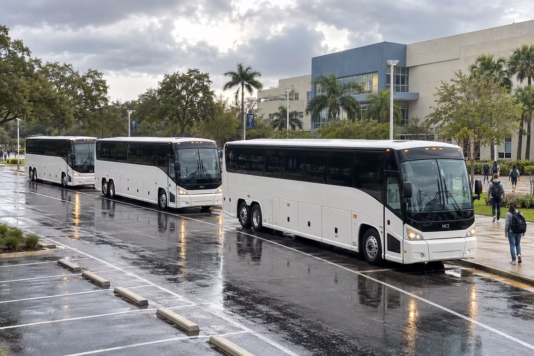 Campus and school event party buses in North Miami