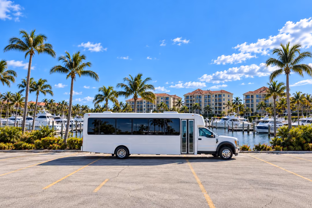 Cape Coral 25 passenger party bus rental exterior