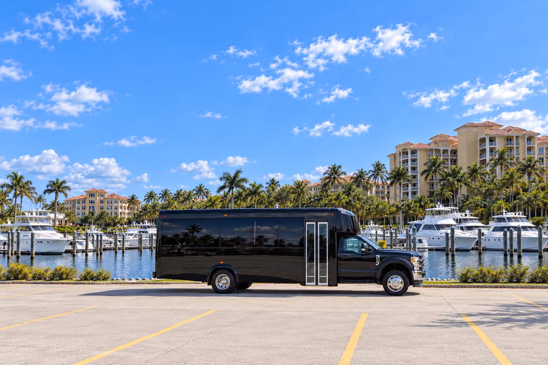 Cape Coral 28 passenger party bus rental exterior