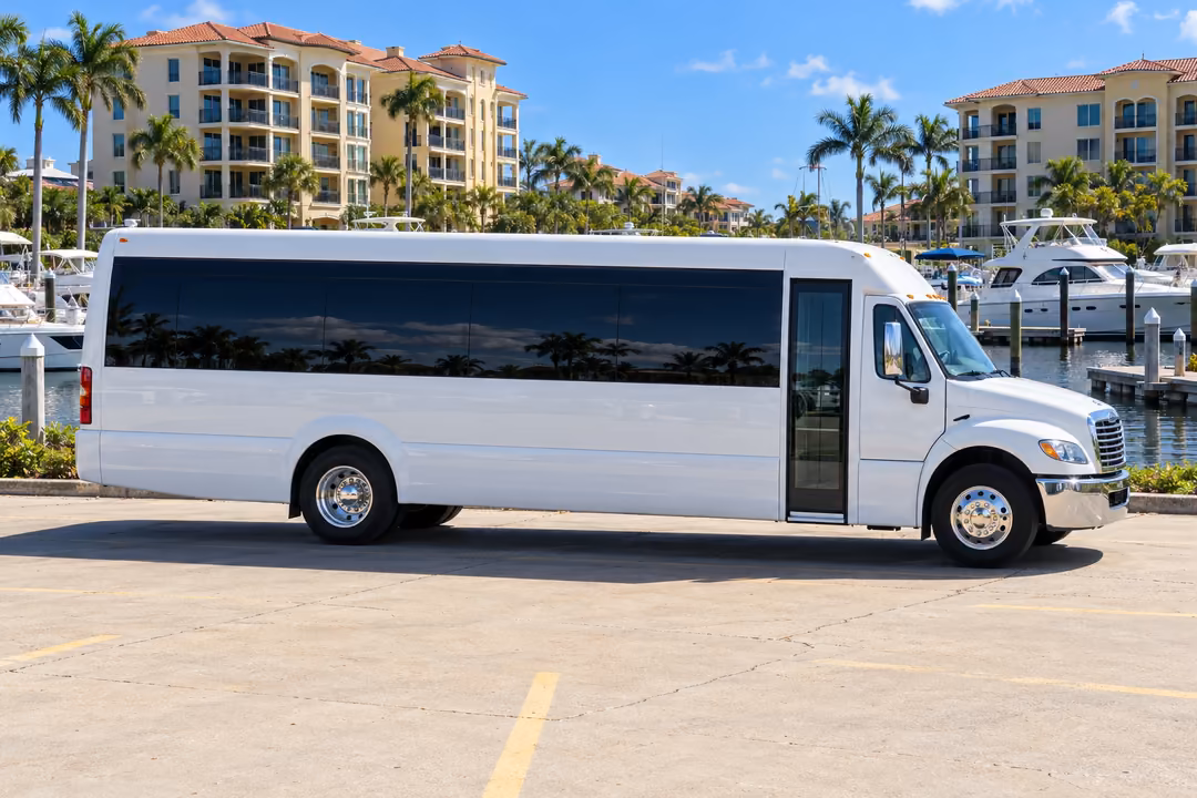 Cape Coral 50 passenger party bus rental exterior