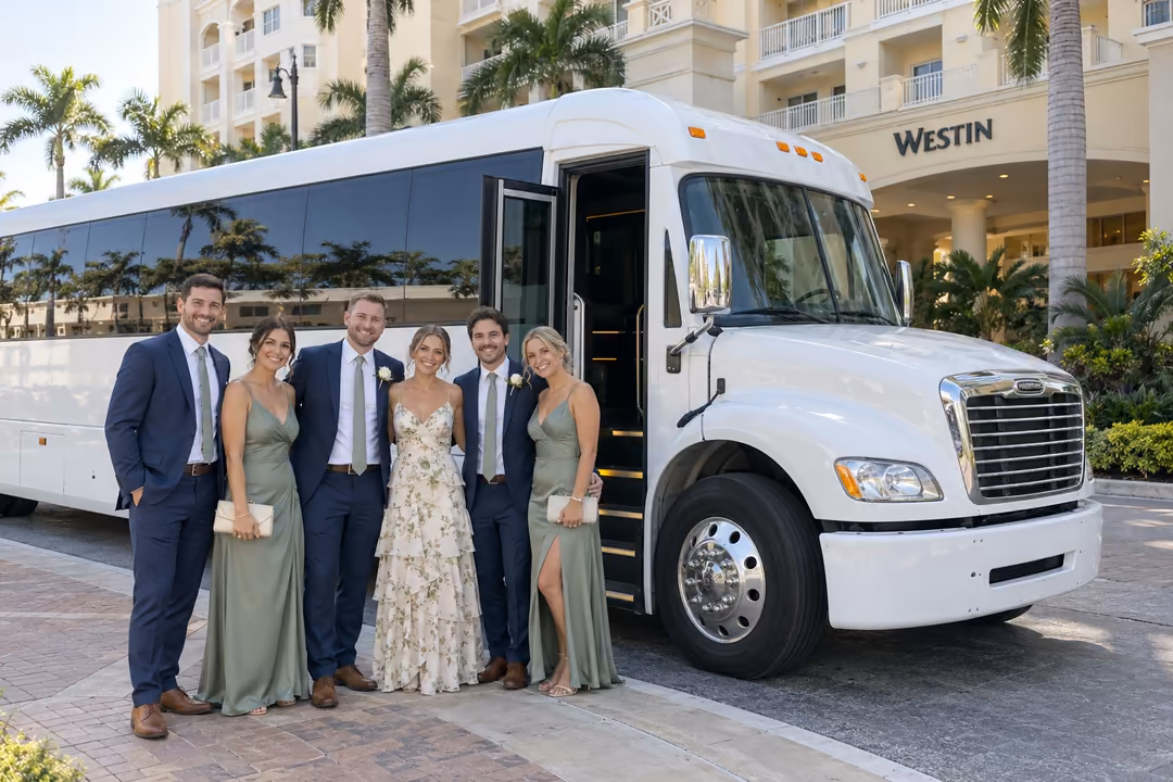 Cape Coral wedding party bus rentals and shuttle service