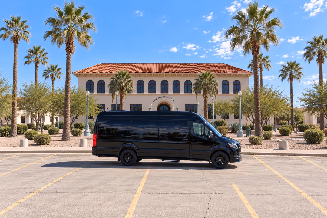 Casa Grande 14 passenger Sprinter limo rental exterior