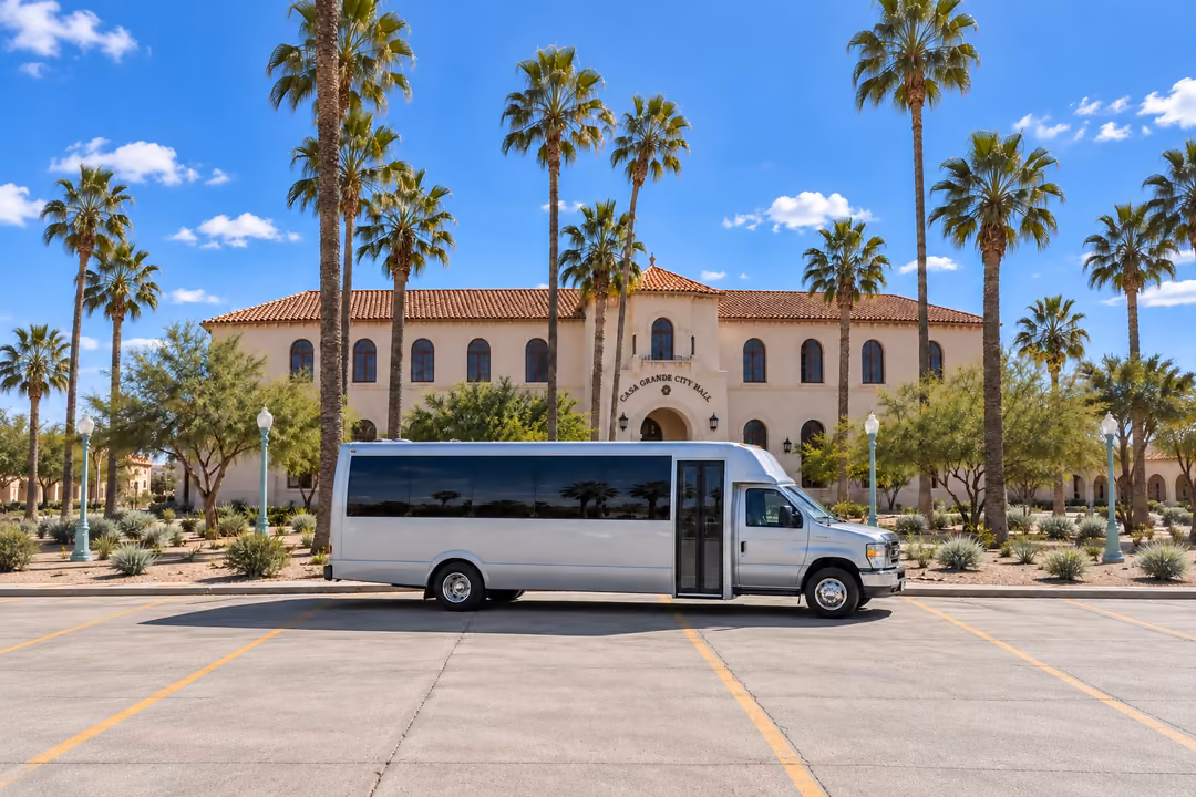 Casa Grande 18 passenger party bus rental exterior