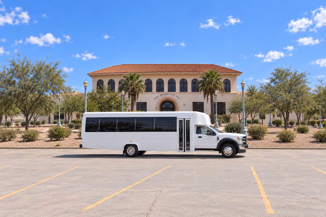 Casa Grande 25 passenger party bus rental exterior