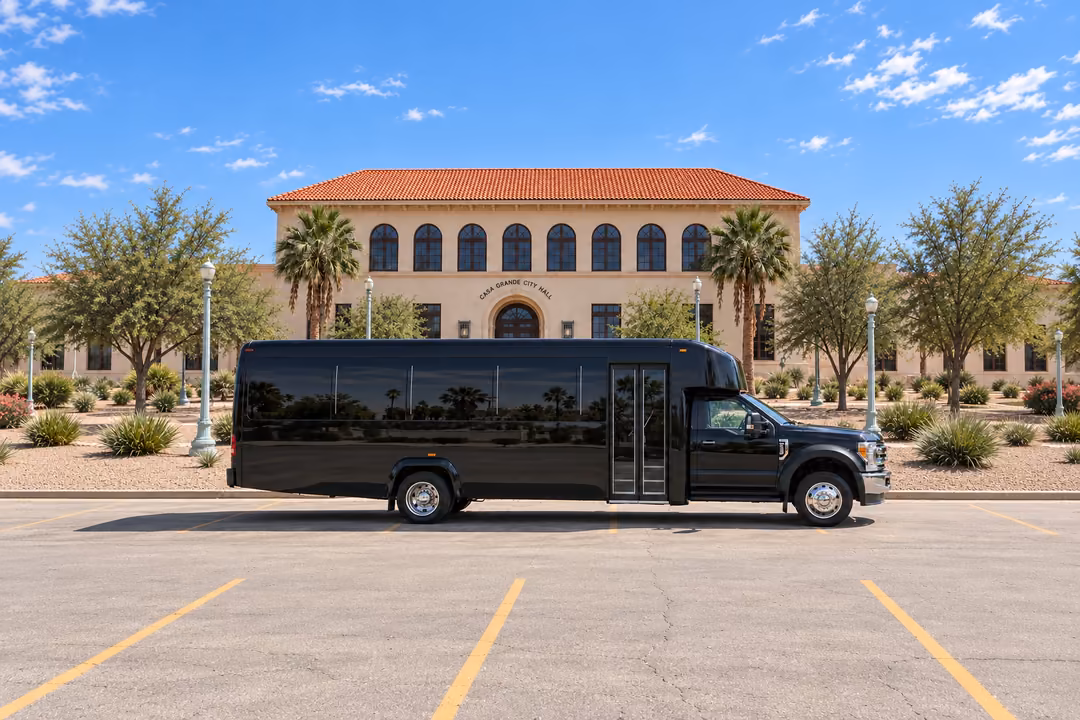 Casa Grande 28 passenger party bus rental exterior