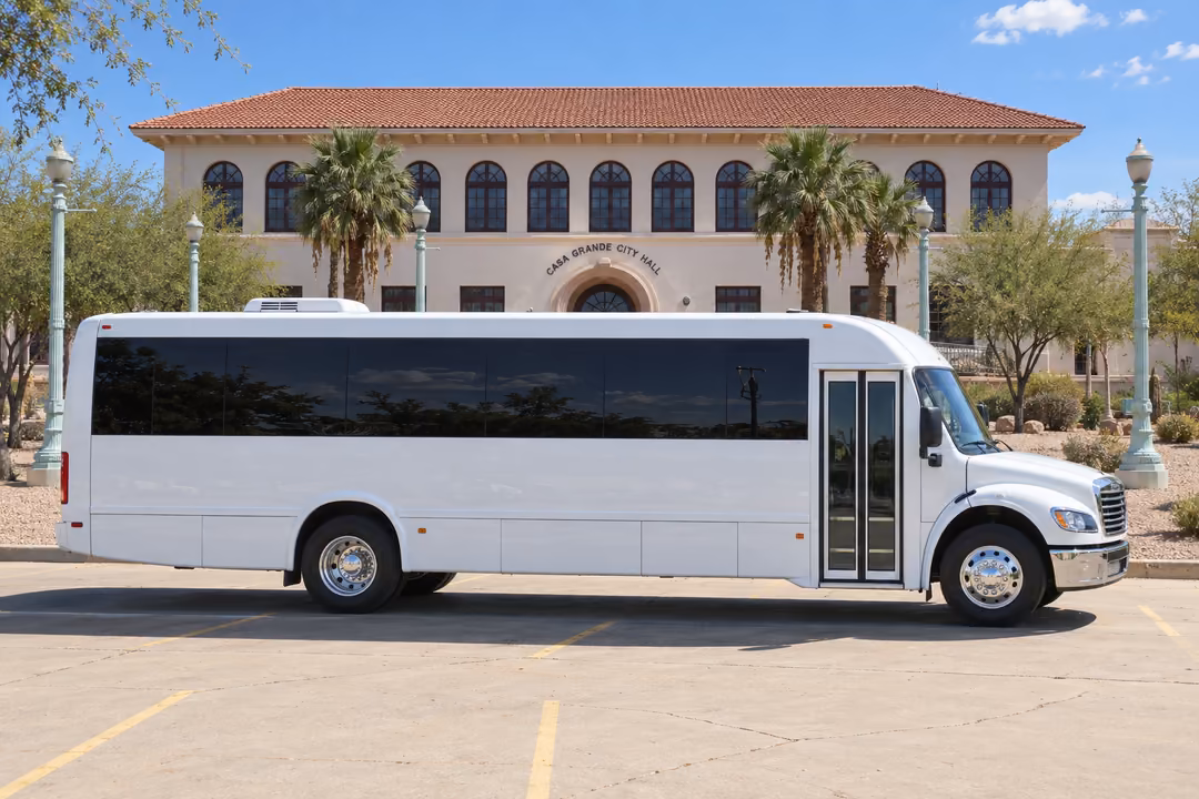 Casa Grande 50 passenger party bus rental exterior