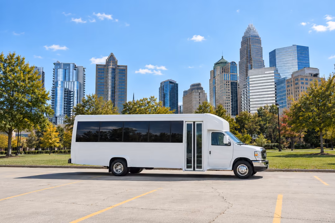 Charlotte 15 passenger party bus rental exterior