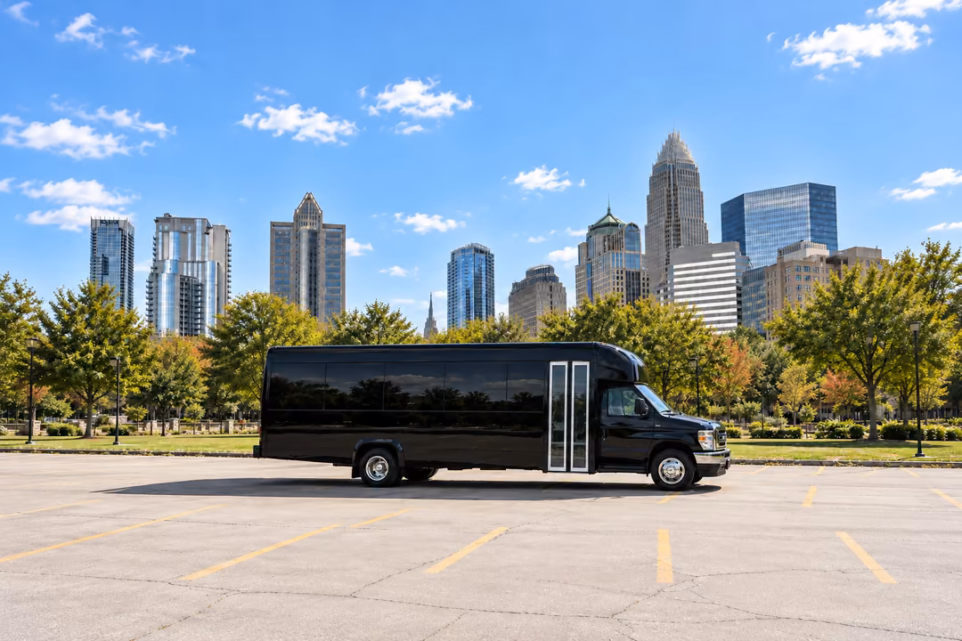 Charlotte 20 passenger party bus rental exterior