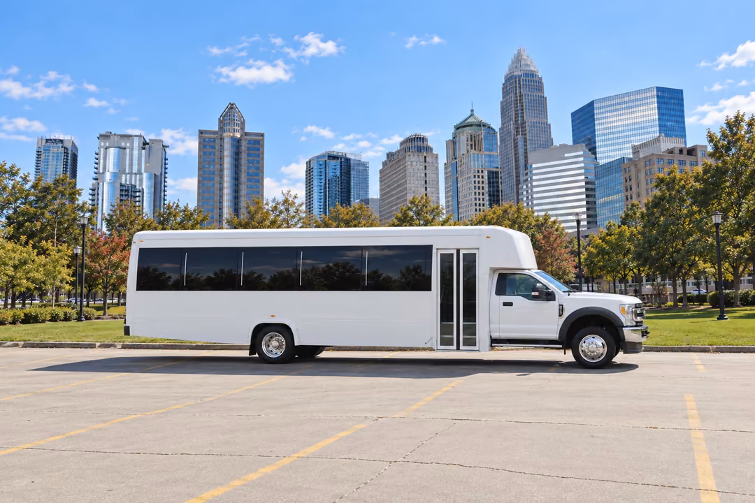 Charlotte 30 passenger party bus rental exterior