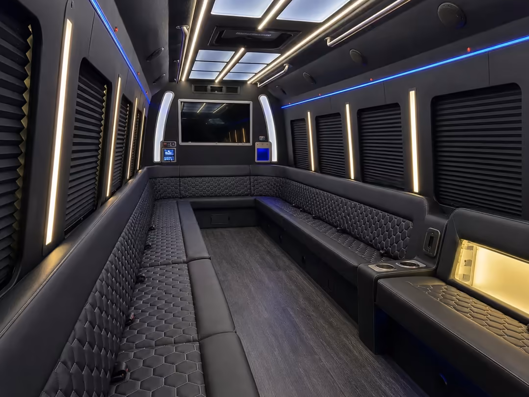 Chicago 40-50 passenger party bus interior
