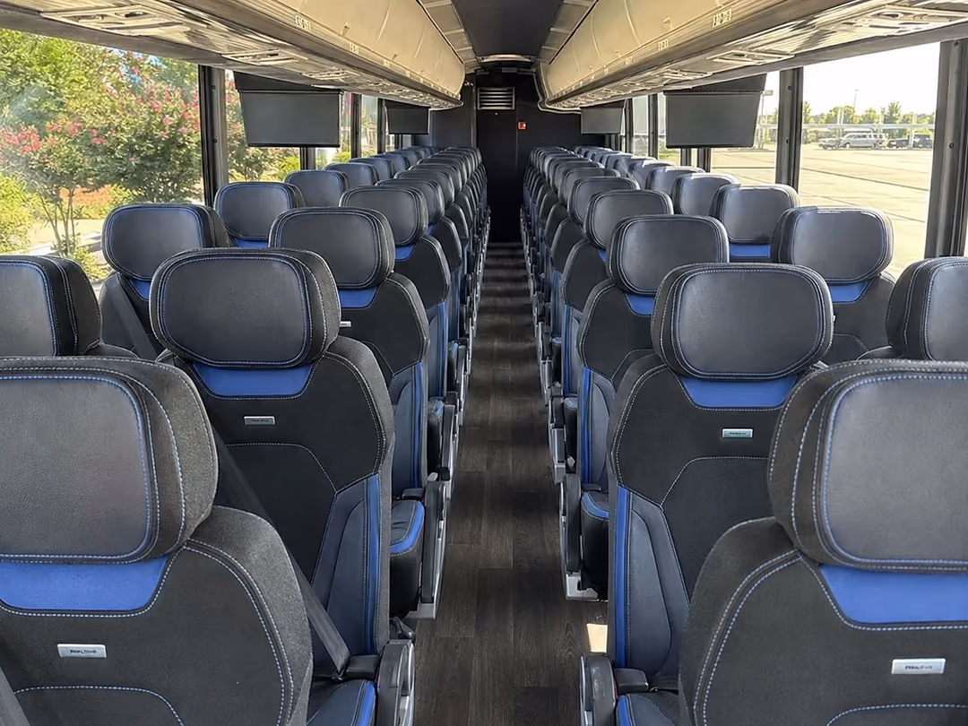 Chicago 47-56 passenger charter bus rental interior