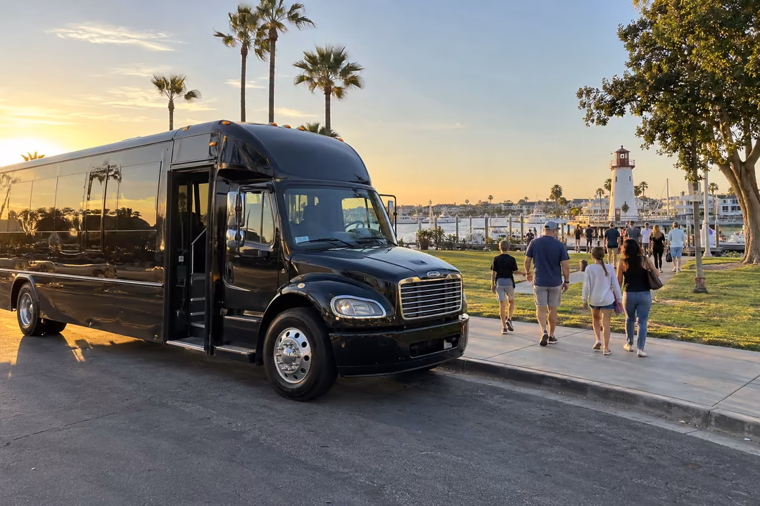 Christmas Boat Parade party bus rentals in Newport Beach